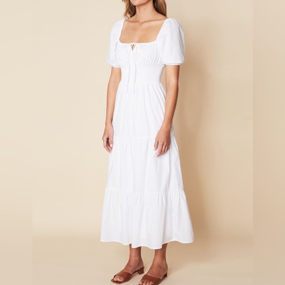 NWT Faithfull the Brand Rene Midi Dress in White